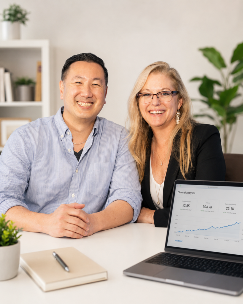 Steve Chou and Toni Herrbach, instructors of Profitable Audience